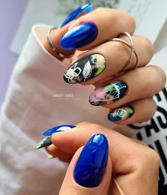 Стильный авторский маникюр от #Milky♡Nails #valeria_nail_stylist 2022 in  2023 | Crazy nails, Nails, Gemstone rings