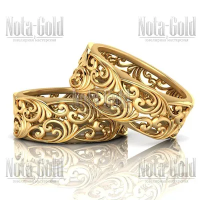 Ажурные обручальные кольца из комбинированного золота AU1290390 : купить в  Киеве. Цена в интернет-магазине SkyGold