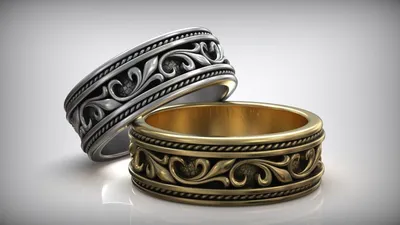 Obruchalki.com - 💍💍 Парные обручальные кольца из белого золота. Женское -  ажурное, кружевное, мужское - строгое и надежное. Это эксклюзивная модель  от нашего ведущего дизайнера Mila Pikova. Сама идея использовать для  создания