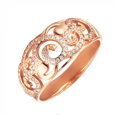 Купить Kinel Винтажное ажурное кольцо большого размера с розовым золотом |  Joom