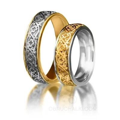 Ажурные обручальные кольца, с бриллиантами, желтое золото в Москве, цена  24800 руб.: купить в интернет-магазине