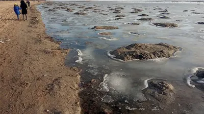 Азовское море в Мариуполе обмелело и замерзло┃Фото, причины – О, Море.Сity