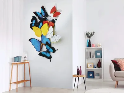 Объемные бабочки 3D на стену Белые