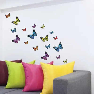 цветные декоративные бабочки наклейки бабочки для стен - TenStickers