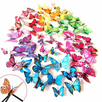 Украшение настенное интерьерное Бабочки и цветы - купить по доступным ценам  в интернет-магазине OZON (601127020)