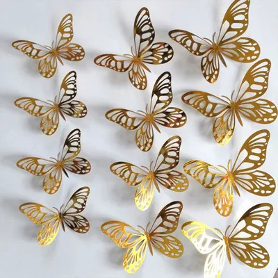 Пластиковые бабочки на стене Стоковое Изображение - изображение  насчитывающей бабочка, бабочки: 211929183