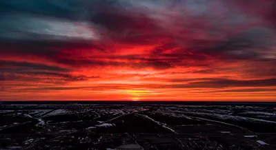 Багровый закат - Фото с высоты птичьего полета, съемка с квадрокоптера -  PilotHub