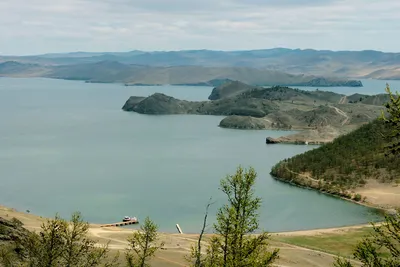 Байкал фото, Малое Море, залив Куркут, пролив Ольхонские Ворота и остров  Ольхон, мыс Шибэтэ