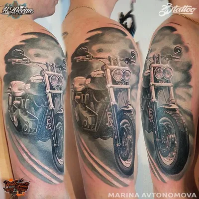 Тату мотоцикл (19 фото) - значение татуировки, эскизы 2024