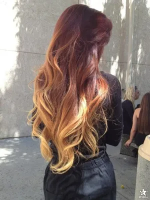 Красный балаяж на темные и русые волосы (20 фото)