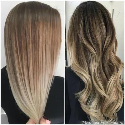 Балаяж на русые волосы фото до и после 87 фото