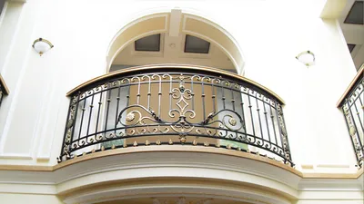 Кованый балкон чёрного цвета Арт. Б-004 | Norkovka
