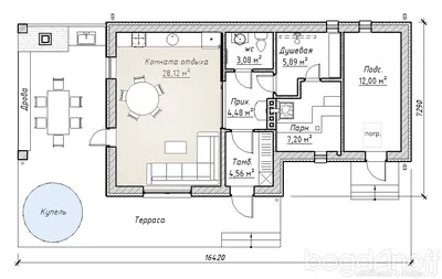 Проект бани Толедо, дом-баня из клееного бруса Толедо в Holz House