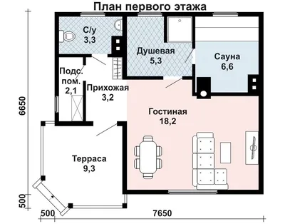 Заказать проект бани из оцилиндрованного бревна 202 Баня с бассейном: цена,  описание, фото.