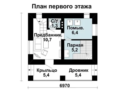 Баня с жилым вторым этажом 9*7 м. Жилая баня под ключ