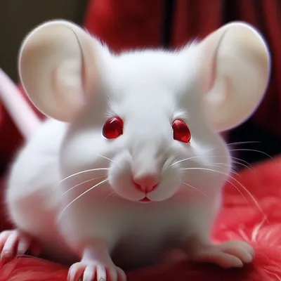 Фото Маленькая белая мышка