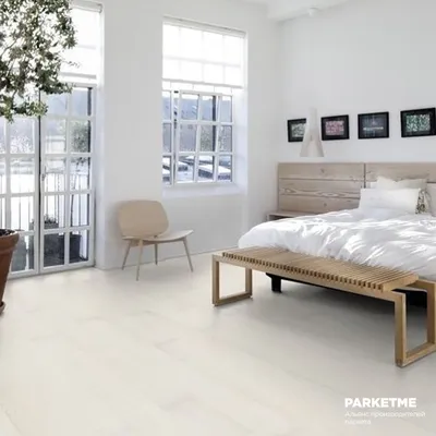 Белая паркетная доска Upofloor Дуб White Marble