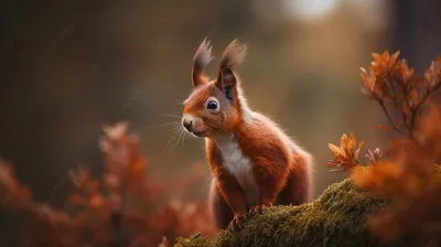 Фото Белка в зимнем лесу. Фотограф Vladilenoff