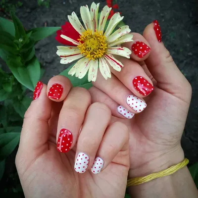 Бело-красный маникюр | Bright nails, Nails, Beauty