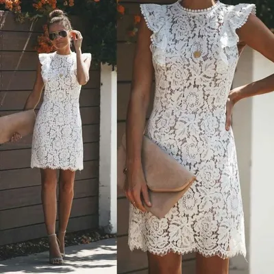 Белое кружевное платье – тренд этого лета | Lace summer dresses, Ladies  mini dresses, Elegant floral dress