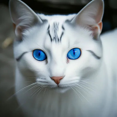 белая кошка с голубыми глазами, милый бездомный котенок с редким окрасом и  красивыми цветными глазами, Hd фотография фото, кошка фон картинки и Фото  для бесплатной загрузки