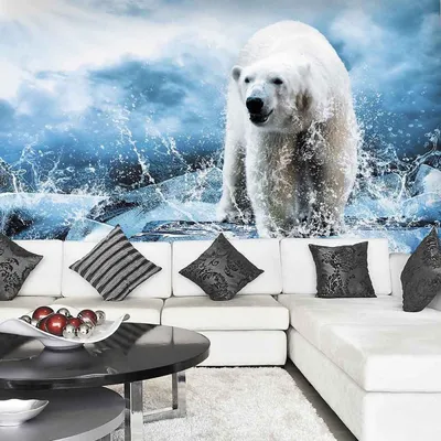 Белые медведи - Фотообои для детской комнаты в 1rulon.ru. Купить фотообои в  детскую комнату Белые медведи №46384