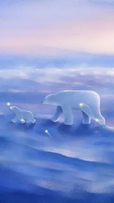 3D Фотообои «Белый медведь на льдине» - купить в Москве, цена в  Интернет-магазине Обои 3D