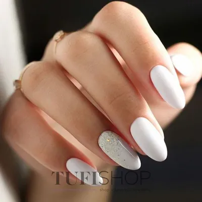 Длинные белые ногти с блестками | Nails, Perfect nails, Manicure