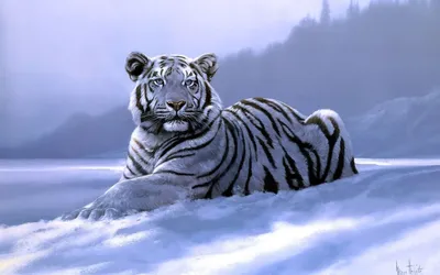 Белый медведь и Амурский тигр, …» — создано в Шедевруме