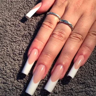 90+ french tip acrylic nails square 2018 | Acrylic nails, French tip  acrylic nails, French nail designs
