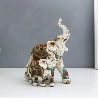 Сувенир керамика \"Белый слон с в цирковой попоне с золотом\" 15,5х22х8,5 см  Sima-Land - купить в Москве, цены на Мегамаркет