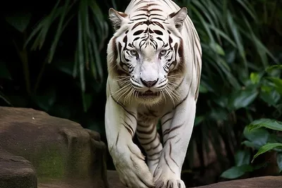 Белый тигр в зоопарке Испании Стоковое Фото - изображение насчитывающей  эля, экологичность: 106917916