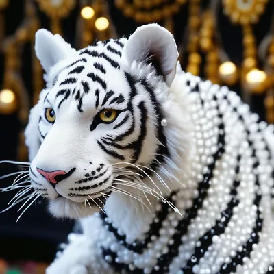 Величественный белоснежный амурский тигр с картинками generative ai |  Премиум Фото