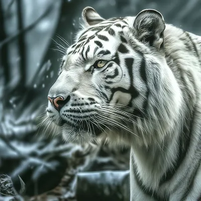 Постер в рамке Белый тигр 21х30 см 645686 – купить по цене 2 000 ₽ в Москве  в интернет-магазине ogogo.ru