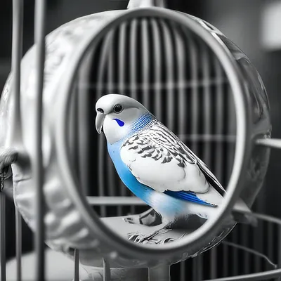 Белый волнистый попугайчик в клетке Стоковое Фото - изображение  насчитывающей глаз, покрашено: 122792882
