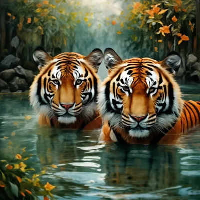 Вышивка «Бенгальские тигры» - Вышивка крестом