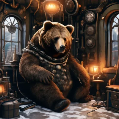 Медведь в берлоге: символ зимнего отдыха» — создано в Шедевруме