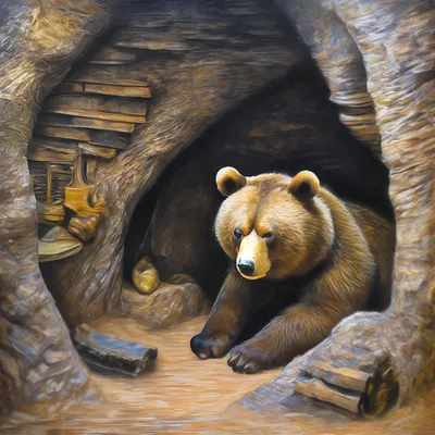 Медведь в берлоге - красивые фото