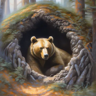 Медведь в берлоге» — создано в Шедевруме