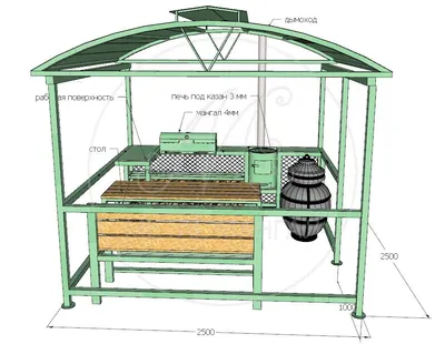 Купить беседку с барбекю в Казани, барбекю комплексы под ключ по выгодной  цене