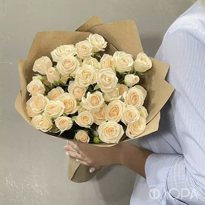 Купить букет кремовые розы с фото 5500 р. в интернет магазине Модный букет  с доставкой по Москве