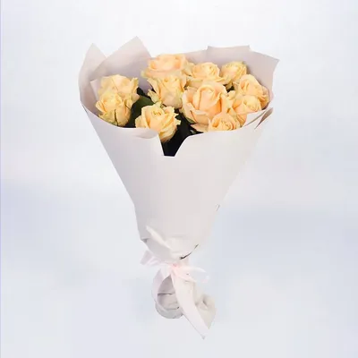 Букет кремовых пионовидных роз 60 см | доставка по Москве и области