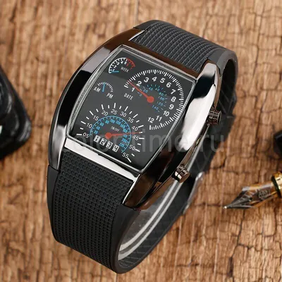 Купить Наручные часы бинарные Speed Спидометр черные