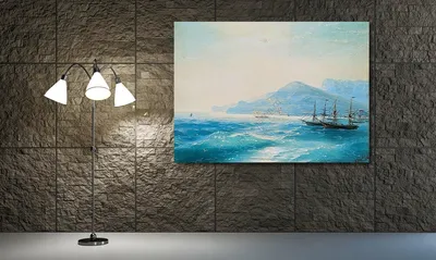 Картина Морской пейзаж \"Бирюзовое море, изумрудные берега N2\" 60x120  AV180433 купить в Москве