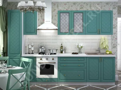 Идеи дизайна кухни в бирюзовом цвете — фото реальных интерьеров и советы |  SALON