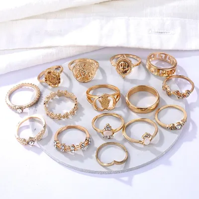 Кольцо бижутерия, кольца женские бижутерия, набор колец, колечко женское  купить по цене 150 ₽ в интернет-магазине KazanExpress