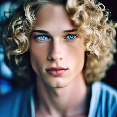 Блондин с голубыми глазами и …» — создано в Шедевруме