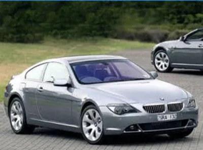 Car, BMW 645 Ci, roadster, coupe/Coupe, model year 2003-, anthracite,  FGHDS, driving, diagonal from the back, rear view, Test tr Stock Photo -  Alamy