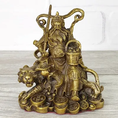 Купить 12 см маленькая синтетическая смола Бог богатства Чжао Гунмин  орнамент домашний фэн-шуй украшения статуя Бога удачи 440 г | Joom