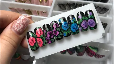 1 бокс, 60 шт., белые, синие 3D акриловые украшения для ногтей, цветок,  бабочка, подвески для ногтей, милые аксессуары для ногтей, принадлежности  для ногтей | AliExpress